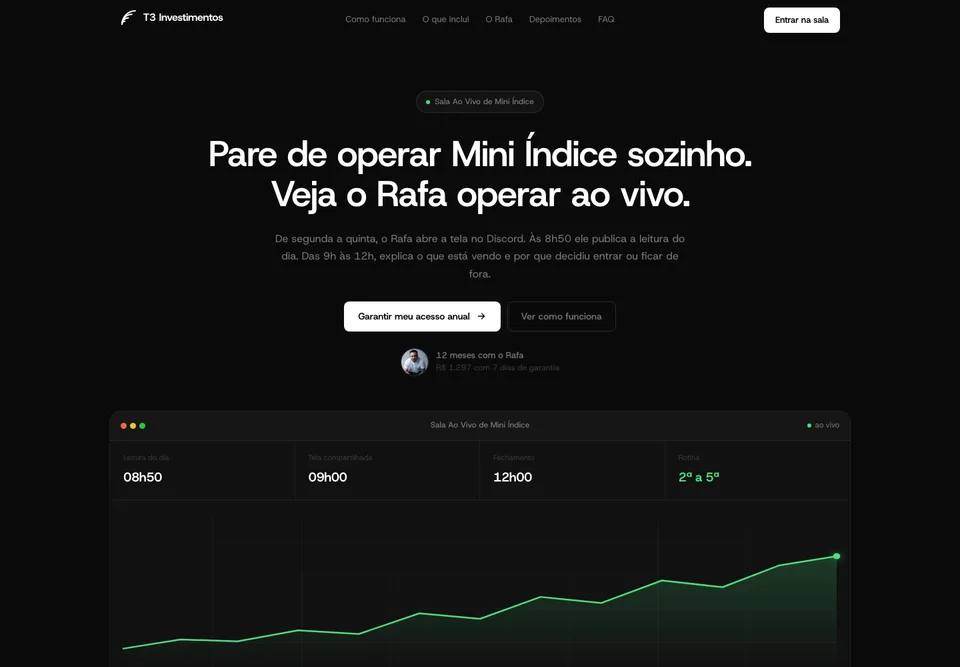 T3 Live Trading website developed by BeFast