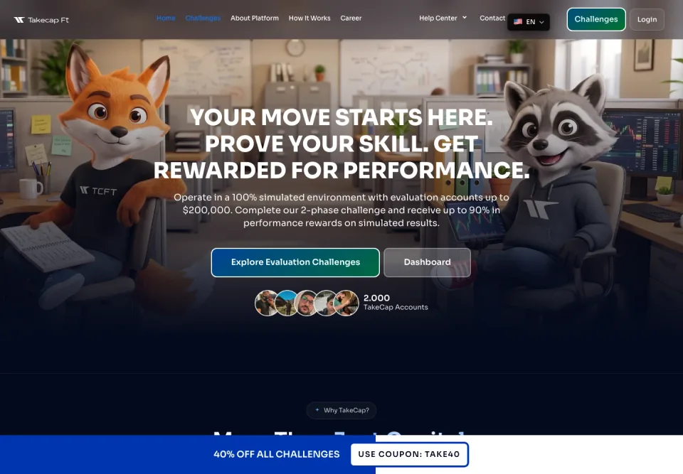 TakeCap FT website developed by BeFast